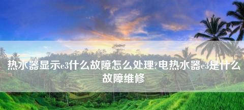 夏普热水器E5故障代码的维修方法（分析E5故障代码及解决方案）